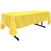 LA Linen Tovaglia Rettangolare in Popeline di Poliestere, 152 x 305 cm, Colore Giallo Chiaro