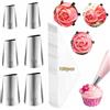 LLMSIX Set di sac à poche e punte, 6 beccucci a forma di petalo e 100 sac à poche, 102, 103, 104, 124, 126, 127, in acciaio inox, per rose, fiocchi, volant, cupcake, decorazioni fai da te