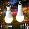 Ketom 2 Pezzi RGB Lampadina LED Ricaricabile USB, Lampadina con Telecomando Senza Fili, E27 Lampada da 7W, 3 Temperature Colore & Dimmerabile, Timer, Controllo Pulsante, per Campeggio