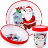 Zawadi Global Set da tavola per bambini, 3 pezzi, riutilizzabili, bicolore, di alta qualità, con piatto, ciotola e bicchiere, senza BPA