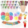 FORETOGO 150 Pezzi Decorazione per Cocktail Accessori per Bevande per Cocktail Party | Ombrellini Cocktail Stuzzicadenti Decorativi Cannucce Cocktail per Bevande Matrimonio Festa Estiva Compleanno Decorazione