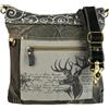 Domelo Borsa tradizionale tradizionale da donna, colore nero con cervo e stella alpina, borsa a tracolla vintage per Oktoberfest, borsa a tracolla con molti scomparti per costume tradizionale bavarese