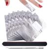 PKOUVOO 100PCS Remover Foil Wraps del Rimuovere smalto gel per Unghie, Fogli di Alluminio per Rimuovere lo Smalto, Solvente per Rimuovere Smalto Semipermanente, Spingi Cuticole Professionale & Lima per Unghie