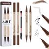 Boobeen Set trucco 3 pezzi，con matita per sopracciglia effetto capelli eyeliner liquido matite per sopracciglia waterproof per donne con pennellino per sopracciglia,set trucco occhi a lunga tenuta