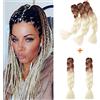 Gairyan Treccine Africane Extension per Treccine Afro Capelli Finti 60cm Ombre Kanekalon 5 pieces, Treccia Capelli Sintetici Crochet Twist Jumbo Braids(Marrone-Beige)