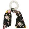 styleBREAKER Donna cerchietto di perline con fiocco di raso, elastico, Scrunchie, treccia, nastro di raso, fascia per capelli 04027037, colore:Nero-Multicolore