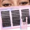WENDY LASHES Kit Extension Ciglia Finte Ciuffetti C3, Lunghezze Miste 9-16mm Curl D, Include Bond & Seal, Pinzette e Spazzola, Set Completo per Ciglia Finte Naturali a Casa
