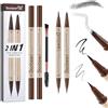Boobeen Set trucco 3 pezzi，con matita per sopracciglia effetto capelli eyeliner liquido matite per sopracciglia waterproof per donne con pennellino per sopracciglia,set trucco occhi a lunga tenuta