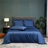 DXHOME Biancheria da letto in bambù 155 x 220 cm, blu scuro, tinta unita, in fibra di bambù, traspirante, fresca, set copripiumino matrimoniale con chiusura lampo e 2 federe 80 x 80 cm
