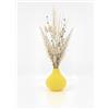 Generico Vaso Decorativo Stampato in 3D, Design Scanalato Moderno, PLA Grigio Opaco, Forma a Bulbo per Fiori Secchi e Pampas (giallo)