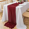 DecorMommt Runner Tavola Rosso Vinaccia In Chiffon, Runner Addobbi Natalizi per la Casa, Runner da Tavolo Moderno per Soggiorno, per Matrimoni Compleanni Feste Deco, 77cm x 300cm