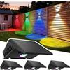 Delaiglow Lampada Solare da Esterno Up & Down Set da 4 Luci Solari da Esterno Bianco Caldo e RGB Faretti Solari a LED da Esterno 1000 mAh Applique Impermeabile IP67 Per Parete Giardino Terrazzo
