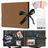 DazSpirit Album fotografico per scrapbooking, 80 pagine nere, album fotografico personalizzabile, 28 X 20.5cm, album fotografico fai da te per bambini, con 12 pennarelli metallici, per famiglia, libro dei