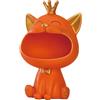 Tibeoyad Statua di gatto che ride, scatola di immagazzinaggio di gatto fortunato, scultura felino, regalo per soggiorno, casa, corridoio, mobili (arancione)