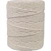APREGGIO Corda Macramé 3mm x 100m, Filato di Cotone a Torsione Singola (Single Twist) per Arazzi, Portapiante e Decorazioni DIY - Colore: Naturale