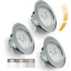 Sweier Faretti LED da Incasso Dimmerabili 230V, 5W 480LM Faretti LED per Mobili 20mm Ultrapiatti, 4000K Bianco Caldo Faretti da Soffitto Foro 55-58mm per Cucina Soggiorno Camera da Letto, Set da 3