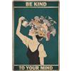 Muorruo Sii Gentile con la Tua Mente Poster Vintage, Arte da Parete Boho-Hippie, Poster Vintage, Regali motivazionali per Donne, Ufficio a casa, Camera da Letto, Soggiorno, Decorazioni da Parete,