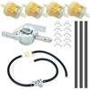 ANBOO Kit per tubo e filtro benzina, set di 3 pezzi 15 cm, 5 mm tubo carburante + 4 filtri 5 mm + 10 fascette stringitubo per auto, moto, scooter, tosaerba
