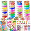 YOPINSAND 28 Colori Fai da Te Slime Kit Slime Making per Ragazze, Crystal Clear Slime, Glow in the Dark Slime con Sfere di Schiuma Aggiuntive, Charms, Glitter, Giocattolo Regalo per Bambini
