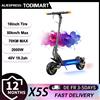 TODIMART Scooter elettrici elettrici fuoristrada TODIMART X5S doppio motore 1000W batteria 48V 18.2AH portata 70 km pneumatici da 10 pollici