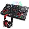 Party Mix MK2 + HF175 - Console DJ a 2 Canali Con Scheda Audio, Controlli Pad, C