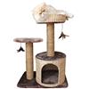 Croci tiragraffi per gatti NATURAL LARIX, realizzato in materiali naturali + soffice pelouche, perfetto in ogni ambiente grazie alla sua eleganza e al suo design, dotato di livelli, cuccia, casetta