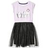 Amazon Essentials Disney | Marvel | Star Wars Abiti tutù in maglia a maniche corte - colori fuori produzione Bambine e Ragazze, Nero Porpora Logo Star Wars, 5 anni