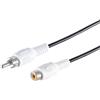 1aTTack.de 1 cavo cinch da 2,5 m, cinch maschio a cinch femmina, cavo di collegamento audio stereo, connettori stampati, contatti nichelati, HiFi, TV, console DVD