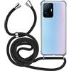 MyGadget Cover per Xiaomi 11t Pro | Xiaomi 11t - Custodia con Corda - Case con Cordino Trasparente Antiurto con Laccio | Tracolla - Practical Stylish - Nero