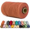 LEREATI Corda Macrame 1mm x 200m Filo Macrame Cordoncino Cotone Spago Colorato, Macramè Filo Cordino per Borse Uncinetto, Arazzo da Parete, Decorazioni, Fai da Te Artigianale (Arancione)