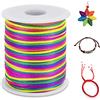 LEREATI 2.5mm Filo Nylon per Braccialetti, 100m Cordoncino per Braccialetti Coda di Topo Cordoncino Natalizio, Macrame Corda per Collane Perline Gioielli Fai da Te (Colore)