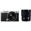 Panasonic LUMIX S9 W Kit 18-40 mm + 50 mm argento chiaro x pelle nera jet
