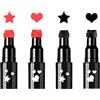 Linble Set di timbri viso rossi e neri, 4 pezzi timbri di forme divertenti e eyeliner liquido, penna trucco occhi doppia estremità, Red & Black Face Stamp Set
