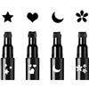 Linble Set di timbri per il viso e eyeliner, 4 pezzi timbri di forma nera e eyeliner liner in feltro, penna 2-in-1 per trucco occhi, Face Stamp and Eyeliner Set