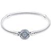 LNQOBU Bracciale in Argento con maglia Snake e chiusura a cuore Compatibile con Pandora Europei Charms da Donna