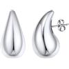 FOCALOOK Donna Orecchini a Goccia in Acciaio Inossidabile, Orecchini donna cerchio acciao, orecchini acciaio donna Orecchini Cerchio Grande 45 mm Diametro
