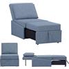EVERGREENWEB MATERASSI & BEDS EVERGREENWEB - Poltrona Pouf Letto Singolo con Materasso e Cuscino INCLUSO, Prontoletto Salvaspazio Pieghevole, Pouf Poggiapiedi, Ottomano, Comodo Schienale Regolabile e Tasca Laterare | SOFY (Blu)