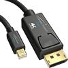 KabelDirekt - Mini DisplayPort (Thunderbolt) su cavo DisplayPort (Mini-DP su DP) - 2 m - (UHD con 4K / 60 Hz, versione 1.2, adatto a PC & Mac, connettore con chiusura, nero)