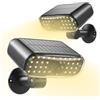 Lixada 2 Unità di Lampade Solari Esterne a Parete, con Detector di Movimento, Lampade Esterne LED Impermeabili IP65, Lampade di Sicurezza Solari con 3 Modalità, Adatte ai Giardini