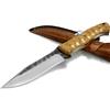 COLTELLO ARTIGIANALE LAMA FISSA DA CACCIA IN ACCIAIO CARBONIO COLLEZIONE LEGNO