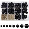 TOAOB THE ONE AND ONLY BABY TOAOB 150 Pezzi Occhi di Sicurezza per Amigurumis 12mm a 30mm Grandi Nero Occhi Plastica Occhietti con 150 Pezzi Rondelle per Bambole Pupazzi Fai da Te all'Uncinetto e Animali di Peluche
