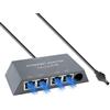 YWNYT Adattatore Ethernet a 4 porte per Starlink Gen 3/Starlink Mini, adattatore Ethernet RJ45 per rete esterna cablata, porte multiple per 1-4 dispositivi contemporaneamente - fino a 1 Gbps