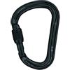 Petzl M36A SLN WILLIAM - Moschettone in alluminio, asimmetrico, di grande capacità, tipo con bloccaggio a vite, colore: nero