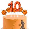 Zayin Candela per 10° compleanno, design 3D, numero 10, candele con 5 pezzi di cartoncino da basket, decorazioni per torte, candela di buon compleanno, per ragazze e ragazzi, forniture per feste di