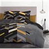 HOME LINGE PASSION Home Passion Parure Copripiumino 3 Pezzi Marco Yellow 100% 57 Fili, Cotone, Multicolore, 240 x 260 x 0,1 cm