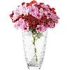Avilia Vaso in Vetro Trasparente con Fantasia a Nido d'Api 30cm - Elegante e Moderno è Ideale per Ogni Ambiente Come Decorazione o per Riporre Fiori e Piante - Resistente e Facile da Pulire