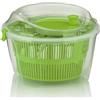 kela centrifuga per insalata kela con coperchio 24,5 cm, girevole a destra e a sinistra, centrifuga per insalata, setaccio in plastica per centrifuga per insalata o colapasta per verdure, MAILIN, verde
