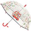SMATI SMARTBULLE Ombrello a bolle trasparente per bambini - Bordo fluorescente: Antivento; Diametro=71cm; Apertura manuale; Ombrello per bambini e bambine; Stampa: ANIMALI.