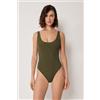 Calzedonia Costume Intero Sgambato Crinkle Waves Verde