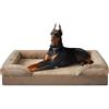 JOEJOY Materasso ortopedico XXL per cani, lavabile, con struttura a nido d'ape e fodera impermeabile rimovibile in memory foam (marrone)